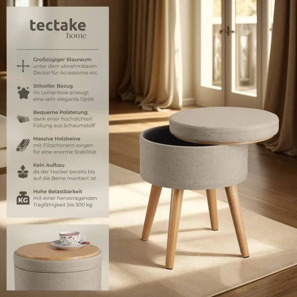 Sitzhocker mit Stauraum Yara Sand