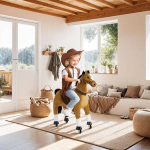 Schaukelpferd auf Rollen, Plüsch, realistisches Design 34 x 89 x 100 cm