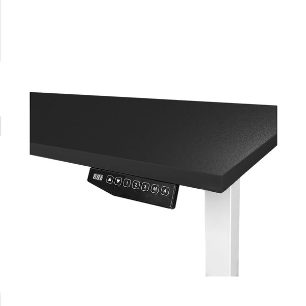 CONTINI höhenverstellbarer Bürotisch 1.8x0.8m schwarz / Gestell weiss RAL 9016