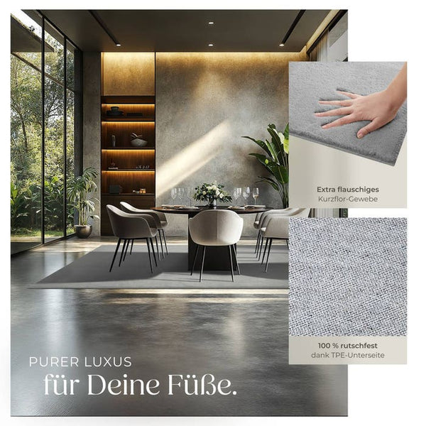 Short pile carpet Soft Zone gray 200 x 290 cm 