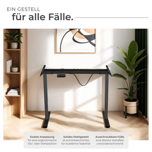 Telaio per tavolo Melville, altezza regolabile, 110-168x60x70-119cm, nero