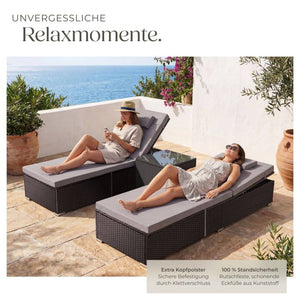 Rattan-Doppelliege Carbonera schwarz