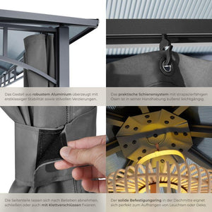 Gartenpavillon Caracas Aluminium wetterfest 3 x 4 m