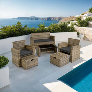 Rattan Sitzgruppe Modena natur