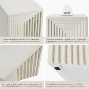 Beistelltisch Aline In- und Outdoor beige 38 x 38 x 51 cm