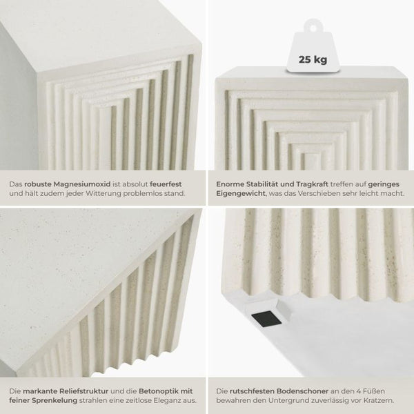 Beistelltisch Aline In- und Outdoor beige 38 x 38 x 51 cm