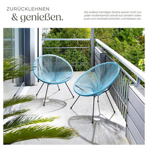 2er Set Gartenstuhl Santana blau