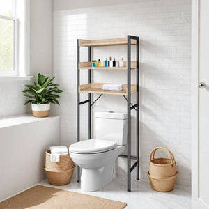 Badezimmerregal Seattle Industrial Holz hell, Eiche Sonoma 67 x 25 x 165,5 cm