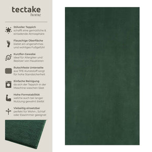 Tapis à poils courts Soft Zone vert 60 x 110 cm 