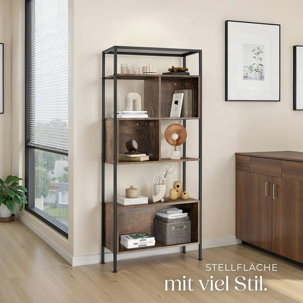 Regal Hastings Industrial Holz dunkel, rustikal