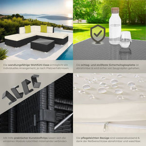 Rattanset Paris, schwarz