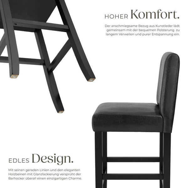 Barhocker schwarz 6er Set