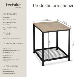 Beistelltisch Derby Industrial Holz hell, Eiche Sonoma