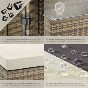 Aluminium Rattan Lounge natur