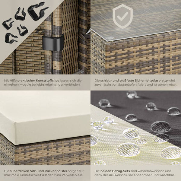 Aluminium Rattan Lounge natur