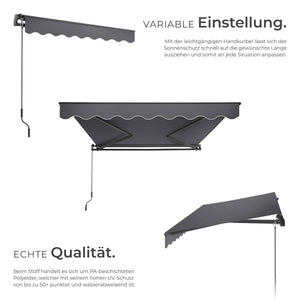 Gelenkarmmarkise Ornella dunkelgrau 250 x 200 cm
