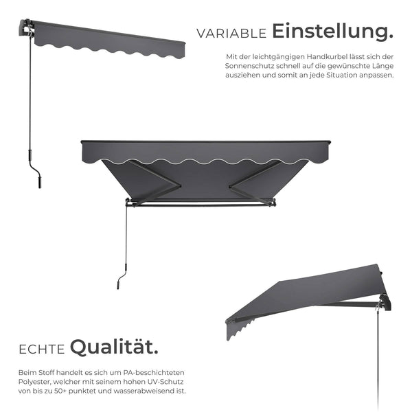 Gelenkarmmarkise Ornella dunkelgrau 250 x 200 cm