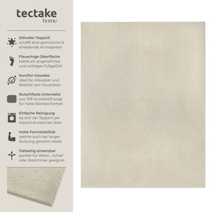Tapis à poils courts Soft Zone beige 200 x 290 cm 