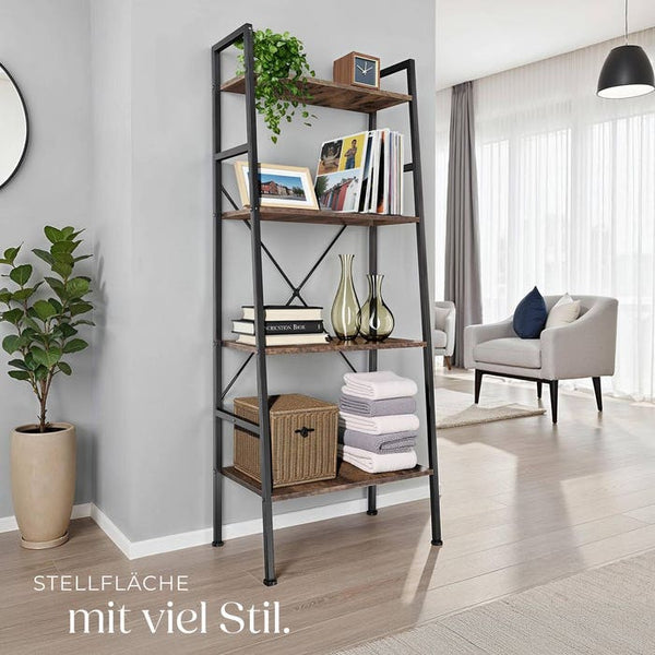 Leiterregal Liverpool 61,5 x 36,5 x 150cm - industrial dunkelbraun
