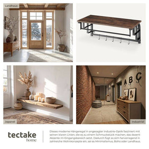 Hängegarderobe Westwood 66x30x27cm Industrial dunkelbraun