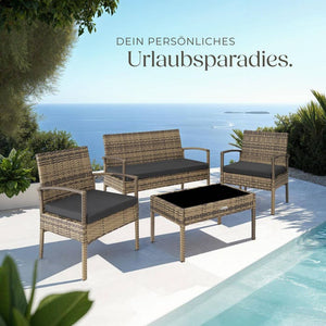 Rattan Sitzgruppe Sparta 3+1 natur
