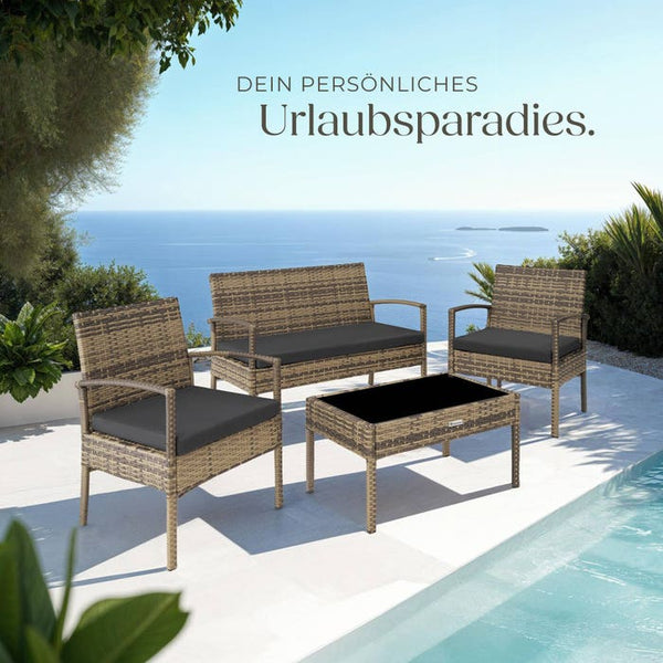 Rattan Sitzgruppe Sparta 3+1 natur