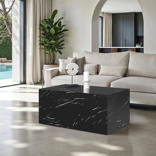 Couchtisch Lasley Marmor Optik schwarz 90 x 50 x 40 cm