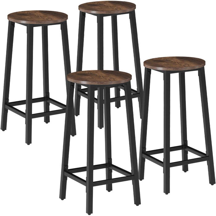 Set Barhocker Corby Industrial Holz dunkel, rustikal 4er Set