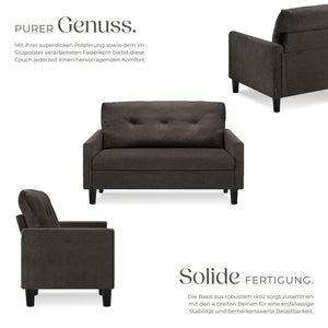 Sofa Viborg 2-Sitzer mit Federkern grau