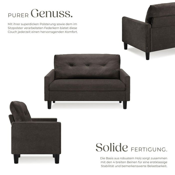 Sofa Viborg 2-Sitzer mit Federkern grau