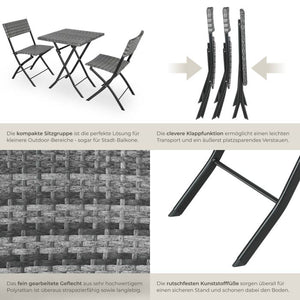 Rattan Balkonset Trevi, grau
