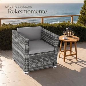 Rattansessel Lignano grau