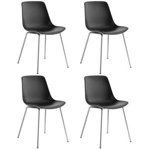Kunststoffstuhl Mave schwarz/chrom 4er Set