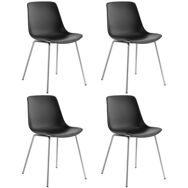 Kunststoffstuhl Mave schwarz/chrom 4er Set