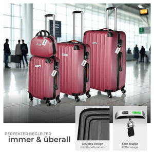 Hartschalenkoffer-Set Cleo weinrot