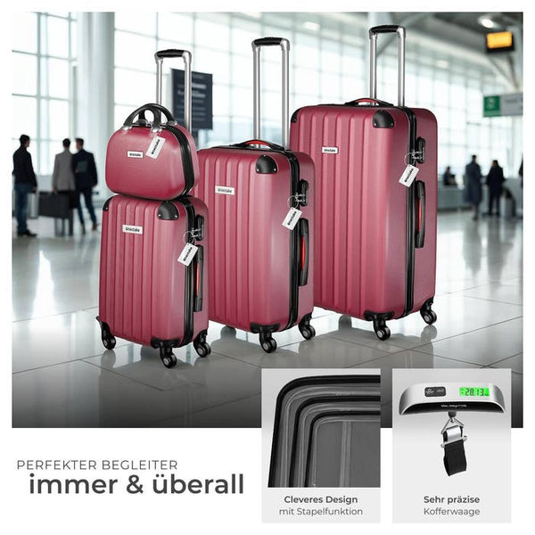 Hartschalenkoffer-Set Cleo weinrot