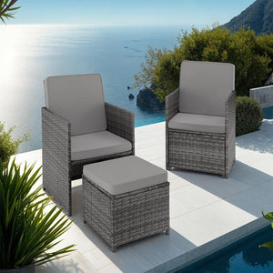 Rattan Sitzgruppe Palermo grau
