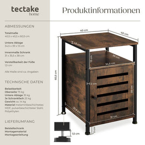 Beistellschrank Cork Industrial Holz dunkel, rustikal