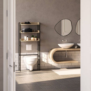 Badezimmerregal Seattle Industrial Holz hell, Eiche Sonoma 67 x 25 x 165,5 cm