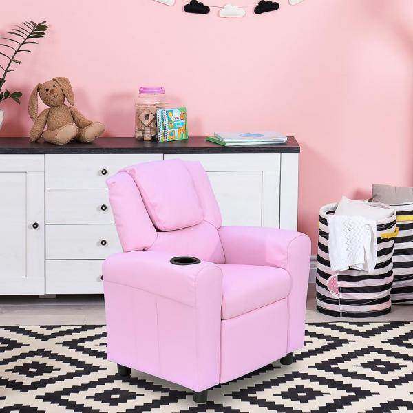 Kindersessel Minisessel Kindersofa für 3-6 Jahre alt Liegefunktion Rosa