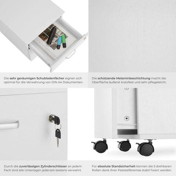 Rollcontainer Vagur weiss