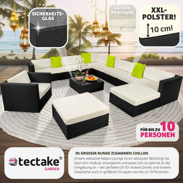 Rattan Lounge Las Vegas schwarz