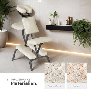 Massagestuhl aus Kunstleder beige