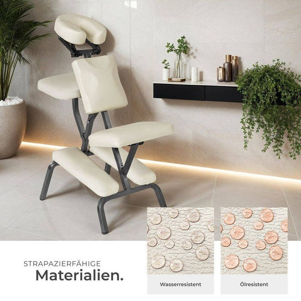 Massagestuhl aus Kunstleder beige