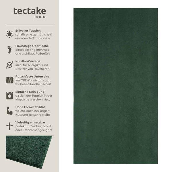 Short pile carpet Soft Zone green 80 x 150 cm 