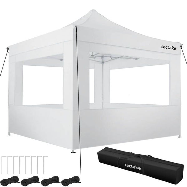 Faltbarer Garten Pavillon 3x3m mit 4 Seitenteilen weiss