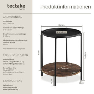 Beistelltisch Sunderland Industrial Holz dunkel, rustikal