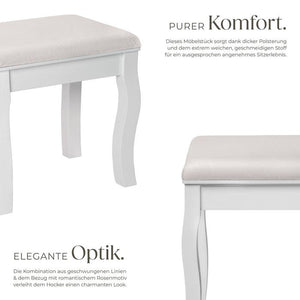 Schminktisch-Hocker, Rosenmuster