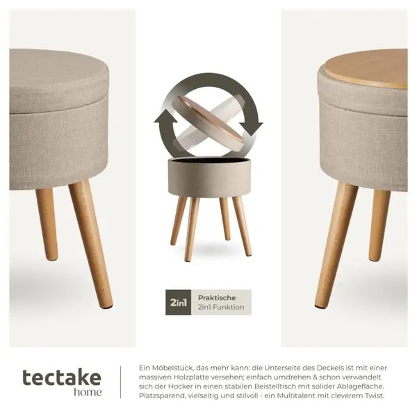 Sitzhocker mit Stauraum Yara Sand