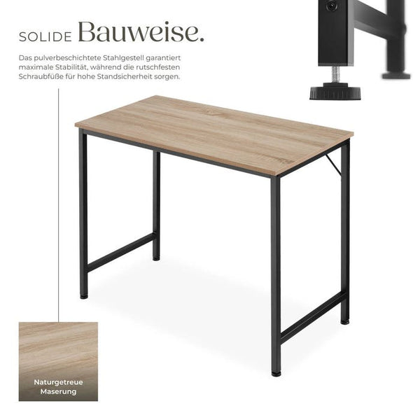Schreibtisch Jenkins Industrial Holz hell, Eiche Sonoma 80 cm